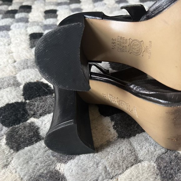 Designer Vintage Chuckies New York Black Platform Mary Jane Heel Size 38.5 - Picture 4 of 9